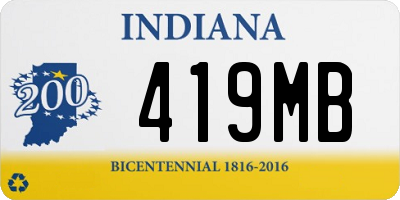 IN license plate 419MB