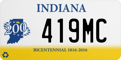 IN license plate 419MC