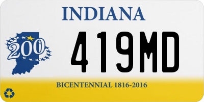 IN license plate 419MD