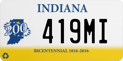 IN license plate 419MI
