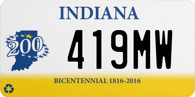 IN license plate 419MW