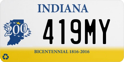 IN license plate 419MY