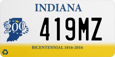 IN license plate 419MZ