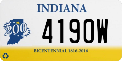 IN license plate 419OW