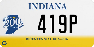 IN license plate 419P