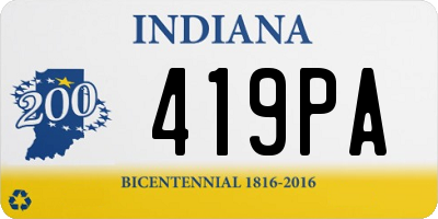 IN license plate 419PA