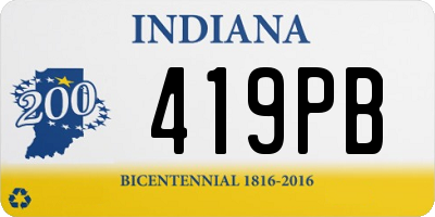 IN license plate 419PB