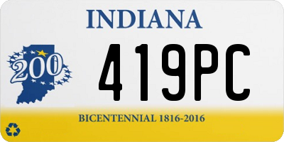 IN license plate 419PC