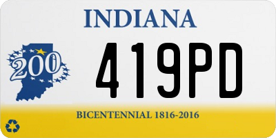 IN license plate 419PD