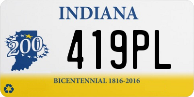 IN license plate 419PL