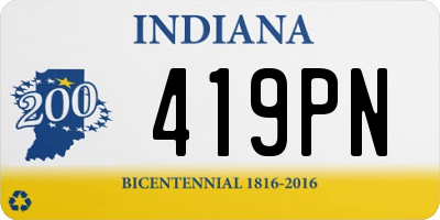 IN license plate 419PN