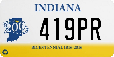 IN license plate 419PR