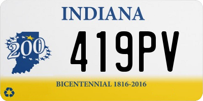 IN license plate 419PV