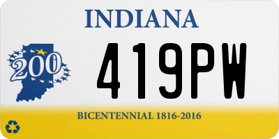 IN license plate 419PW