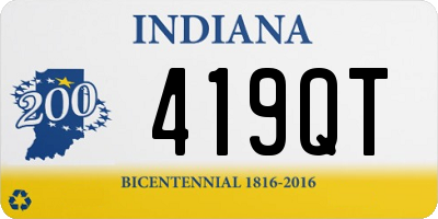 IN license plate 419QT