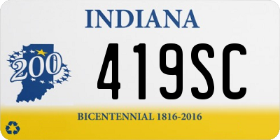 IN license plate 419SC