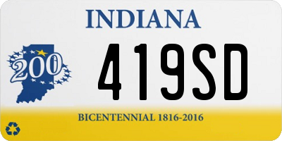 IN license plate 419SD