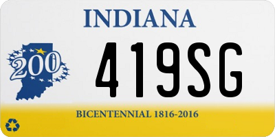 IN license plate 419SG