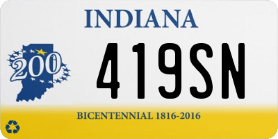 IN license plate 419SN