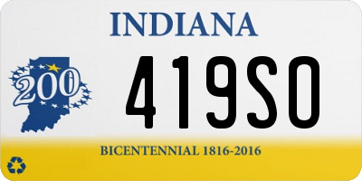 IN license plate 419SO