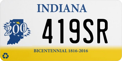 IN license plate 419SR