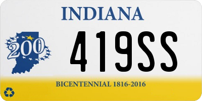 IN license plate 419SS