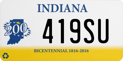 IN license plate 419SU