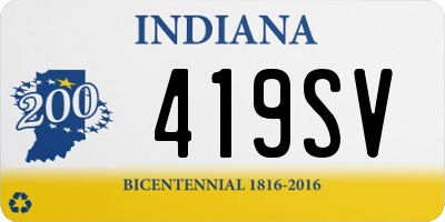 IN license plate 419SV