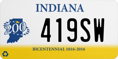 IN license plate 419SW