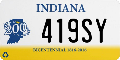 IN license plate 419SY