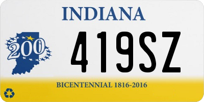 IN license plate 419SZ