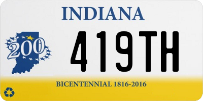 IN license plate 419TH