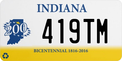 IN license plate 419TM