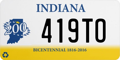 IN license plate 419TO