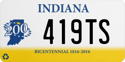 IN license plate 419TS