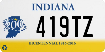 IN license plate 419TZ