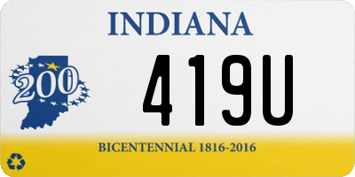 IN license plate 419U