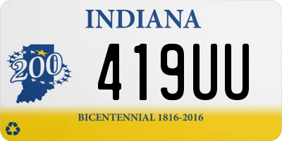 IN license plate 419UU