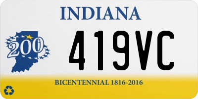 IN license plate 419VC