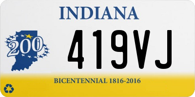 IN license plate 419VJ