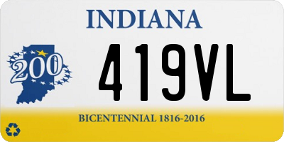 IN license plate 419VL