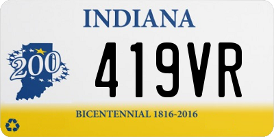 IN license plate 419VR