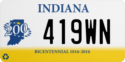 IN license plate 419WN