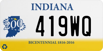 IN license plate 419WQ