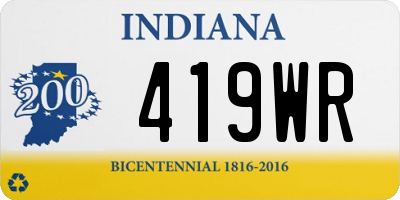 IN license plate 419WR
