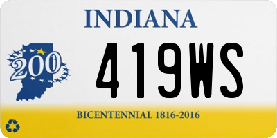 IN license plate 419WS