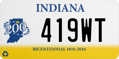 IN license plate 419WT