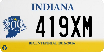 IN license plate 419XM