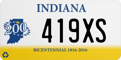 IN license plate 419XS