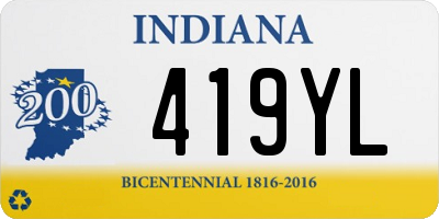 IN license plate 419YL